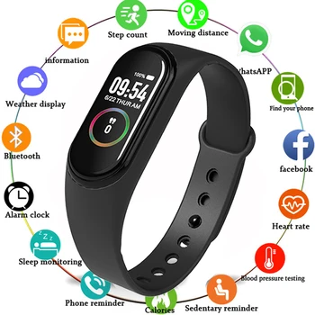 Novi Smart Narukvica 4 Sat Narukvica Fitness Tracker Narukvica U Boji Osjetljiv Na Sportski Monitor Monitor Krvnog Tlaka Muškarci Žene Android