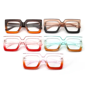 Novi trendi sunčane naočale su unisex u kvadratni okvir s velikim okvir, trend dvo-boja transparent stan naočale, ženske uv400, ulica sunčane naočale za vožnju