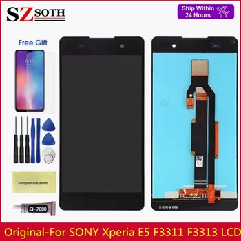 Originalni LCD zaslon Za SONY Xperia E5 F3311 F3313 Zaslon Osjetljiv na dodir Digitalizator Sklop Zamjena Za Sony E5