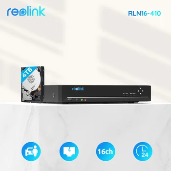 [Otkrivanje osoba / auto 4K / 12MP] Mrežni video snimač Reolink 16ch 5MP 4MP PoE s tvrdim diskom kapaciteta 4 TB SAMO za IP kamere Reolink RLN16-410