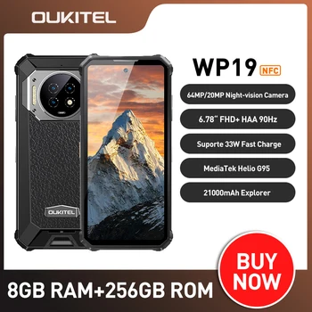 Oukitel WP19 Izdržljiv Mobitel 8 GB i 256 GB Android 12 Noćni Vid 21000 mah 90 Hz Helio G95 64 M Skladište Smartphone