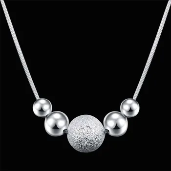 Ovjes vjenčanje college srebrna boja slatka ženske perle donje ogrlica nakit, srebrni nakit modni slatka zrna lanac ogrlica LN019