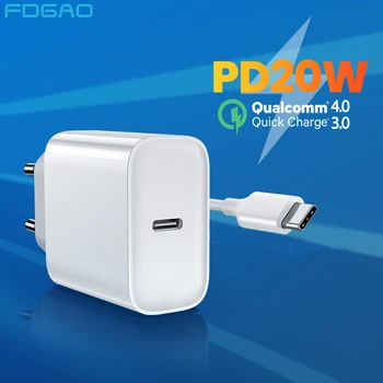 PD 20 W Brzi Punjač za iPhone 14 13 12 11 USB Type C-C Kabel za Punjenje Telefona Samsung Xiaomi Brzo Punjenje 3,0 Adapter