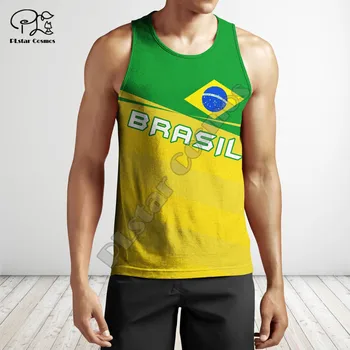 PLstar Cosmos Nacionalni amblem Zastava Brazila Ljetna majica Moderna Muška/Ženska Svakodnevnica u Boji plaža жилетка s 3D Ispis U stilu-20