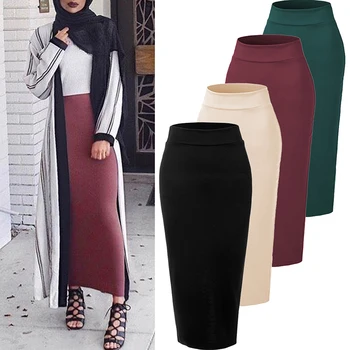 Plus Size Faldas Mujer Moda Абайя Muslimanski Duge Suknje, Ženske Oblikovana Maxi Suknja S Visokim Strukom Jupe Longue Femme Odijevanje