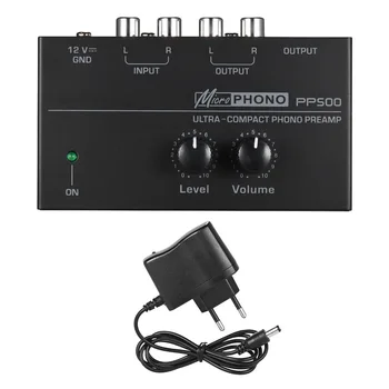 Pretpojačalo PP500 Phono Preamp sa regulatorom jačine Zvuka niskih i Visokih frekvencija Izlaznih Sučelja RCA ovaj izuzetno kompaktni Vinil Player i Pojačalo