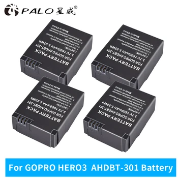 Pribor za Gopro. 4 kom./lot 1600 mah AHDBT-302 AHDBT-301 AHDBT-201 AHDBT302 AHDBT301 AHDBT201 baterije za GoPro HD HERO3, 3 +.