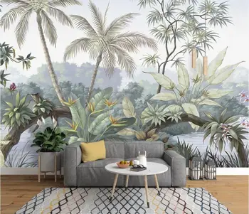 Prilagođenu pozadinu fotografije visoke klase europska retro nostalgične tropska šuma freska pozadina zida uređenje doma 3d desktop
