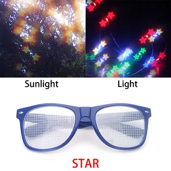 Rave Svjetleće Naočale obliku zvijezde specijalni efekt EDM Festival Svjetlosne Promjenjive Naočale Rainbow Kaleidoskop Gafas Rave Sunčane Naočale