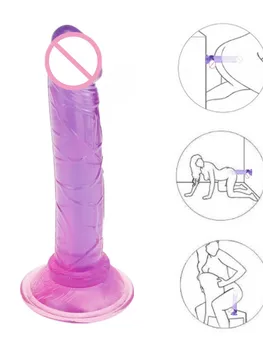 Realno Jelly Dildo Prozirni Kristal Seksi Dildo sa Usisavanjem-Seks-Igračke Za Žene Odrasli Žene Masturbiraju Erotske Robe
