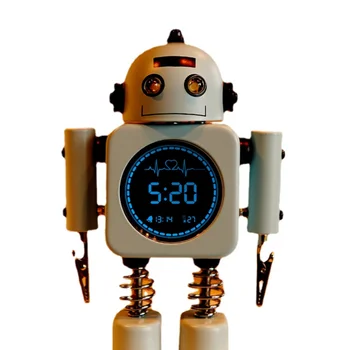 Robot alarm studenti koriste pametne 2021 novi elektronski sat stolni djeca, dječaci i djevojčice stajati u spavaćoj sobi