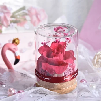 Ruža Umjetno Cvijeće Vječni Ruža Pravi Cvijet Stakleni Poklon za Valentinovo Poklon za Curu za Romantično Vjenčanje Ukras
