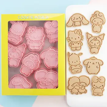 Sanrio 3D Plastični Прессованная Obrazac Za Cookie Set Melody Kuromi Hello Kitty Obrazac Za Pecivo Ukras Torta Pečat Za Keks u Kalup Za Pečenje Alati