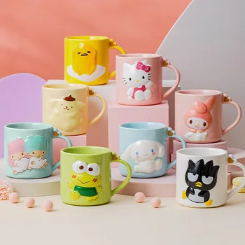 Sanrio Porculan Šalica Kawaii My Melody Cinnamoroll Hello Kitty Crtani Slatka Kreativno Bubalo Reljefni Čaša Za Vodu Kava Bubalo Poklon Za Djevojčice