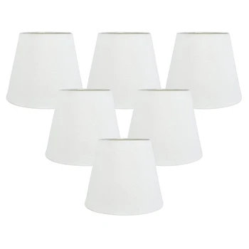 Set od 6 bijelih tkanina stezaljke za tkanine na люстре, Zamjena za zidne lampe E14, uređenje doma