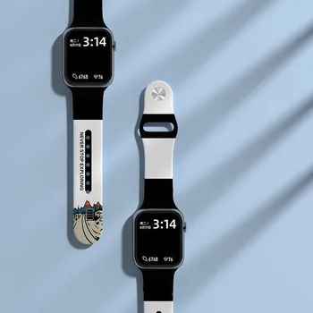 Silikon Luksuzni Remen Za Apple Watch Band 49/45/44/42 mm 41/40/38 mm Remen Za sat Narukvica Correa iwatch series 7/8 SE 6 5 4 3 2 1