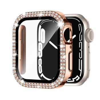 Sjajan kristal + Torbica Za Apple Watch case 41 mm 45 mm 40 mm 44 mm 42 mm 38 mm Diamond branik + Zaštitna folija za ekran iWatch series 7 3 4 5 6 SE