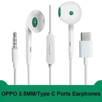 Slušalice OPPO Find X5 X3 X2 Pro Reno R17 R27, Originalne slušalice 3,5 mm/Type C, slušalice s ožičenim upravljanjem, Slušalice sa mikrofonom Za Oneplus Realme