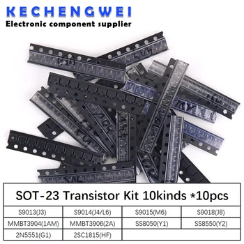 SOT-23 SMD tranzistor KIT S9013 S9014 S9015 S9018 MMBT3904 MMBT3906 SS8050 SS8550 2N5551 2SC1815 Samo 10 komada X10 kom. = 100 kom.