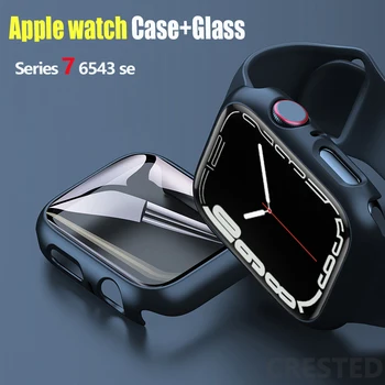 Staklo + Torbica Za Apple Watch case 45 mm 41 mm 44 mm 40 mm 42 mm 38 mm iWatch Pribor Zaštitna folija za zaslon Apple watch serie 3 4 5 6 SE 7