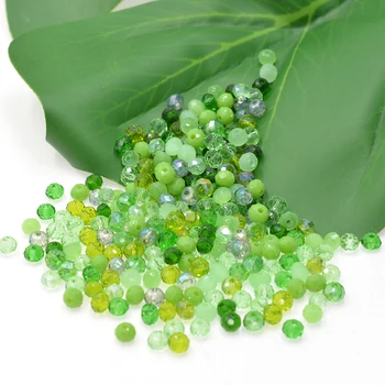 Svijetlo zelena Boja 4/6 mm 145/50 kom Rondelle Austrija Izbrušena Crystal Staklene Perle Kvarc Razuporne Okrugle Perle za Izradu Nakita