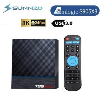 T95 max plus Smart TV Box Android 9,0 Amlogic S905X3 4G 32G64GB 1000M 4K 8K media player 2,4 G 5G Wifi 1080P pojedinca ili kućanstva 3D Video