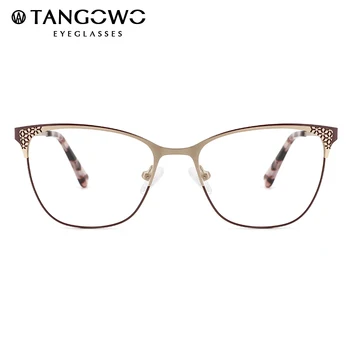 TANGOWO Metalna Okvira Za Naočale, Ženska Moda Cvjetni Uzorak Vintage Naočale Kratkovidnost Optički Naočale Na dioptrijske Naočale 202108