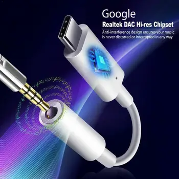 Tip C Do 3,5 mm audio jack Kabel adapter Priključak za slušalice, Zvuk, 6 USB-C Za Samsung Za Xiaomi Hi-Fi Aux S10 Earp T1G0