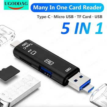 Tip C Micro USB 5 U 1 high-Speed Univerzalni OTG TF Čitač kartica Micro SD Adapter za Android Telefon Računalne Punila