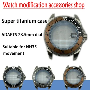 Titan slučaj Sati Modificiranoj Safir Kristal Kiklop 28,5 mm Brojčanik Za NH35/NH36/4R/6R Mehanizam za Brušenje 20 bar Vodootporan