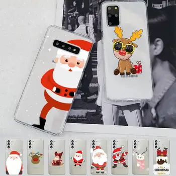 TOPLBPCS Božićni Crtani film Nova Godina Torbica za Telefon Samsung S20 S10 lite S21 plus za Redmi Note8 9pro za Huawei P20 Prozirna Torbica