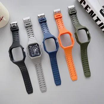 Torba + remen za Apple Watch Serije Ultra 49 mm Zaštitni Branik Sport na Otvorenom Silikonska Torbica, Remen za sat iWatch 8 Pribor