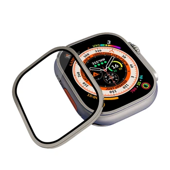 Torbica od kaljenog Stakla za Apple Watch Ultra 49 mm, Metalni Branik, Zaštitna Folija za Ekran iWatch Series 8, 49 mm, Torbica za Pametne Sati