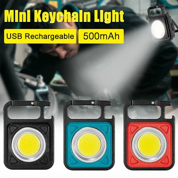 Ultra Bright Mini Džepnu Svjetiljku USB Punjiva COB Privjesak rad Svjetlo Vodootporni Vanjski Kamp Magnetski Svjetlo Vadičep