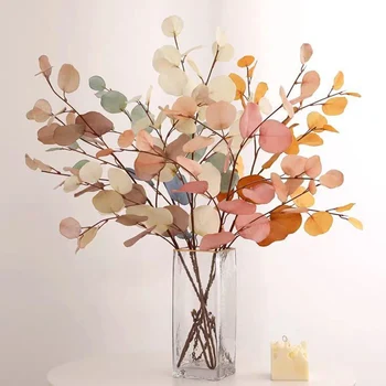 Umjetno Cvijeće, Lišće Eukaliptusa Biljaka Dugačak Plastični Štap, Svila Lažni Biljke Zidne Ukrasne za Kućnu Vjenčanje Snimanja Rekvizite