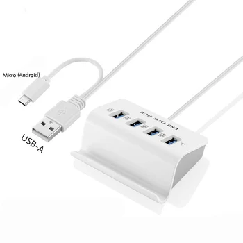 USB 2.0 Hub 4 Port OTG Micro USB Hub Adapter 4-u-1 USB, Android (Micro usb), Type-c, Držač za mobilni telefon, priključne stanice
