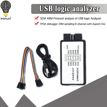 USB Logički Analizator 24 Mhz 8 Kanala 24 M/s Logički Analizator Debugger Za ARM FPGA Logički Analizator Logic 24M 8CH