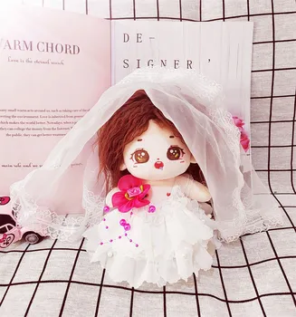 Vjenčanica set 20 cm od samta lutka anime lutka komplet odjeće 20 cm od samta igračka lutka pribor poklon