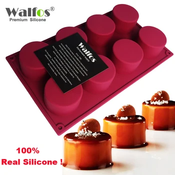 WALFOS 3D Ručni Rad Okrugli Oblik Silikonska Forma Za Tortu 3 Šalice Marmelade Puding Keksa Mini kalup Za Sapun Za Muffins DIY Alata Za Pečenje