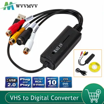 WvvMvv VHS u Digitalni konverter USB 2.0, Video Konverter Audio Kartica za Hvatanje VHS Vcr HDTV Digitalni pretvarač Podrška za Win 7/8/10