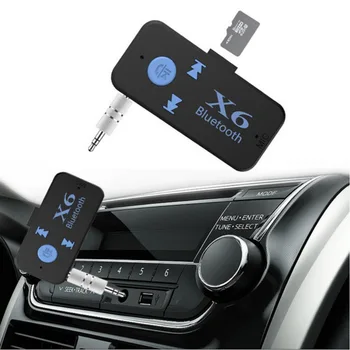 X6 Bežične Bluetooth 4,0 Adapter 3 u 1 USB Bluetooth Prijemnik, 3.5mm audio jack, TF mp3 čitač kartica Podrška Микрофонного Poziva Auto Zvučnik