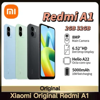 Xiaomi Redmi A1 Globalna verzija 2 GB 32 GB Helio A22 Quad smartphone 8 MP Dual kamere Mobilni telefon 5000 mah Baterija Android 12