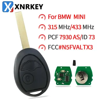 XNRKEY 2 Gumba Daljinskog ključa Automobila ID73/PCF7930AS Čip 315/433 Mhz za BMW Mini Cooper S R50 R53 2002-2005 Jedan prošireni telefon za Ključ