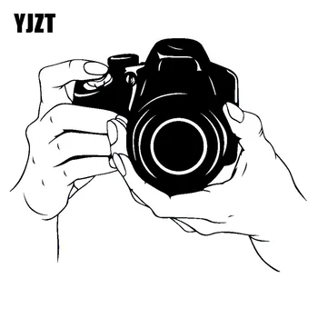 YJZT 15,2 cm * 11,9 cm Visokokvalitetna Naljepnica za kamere Fotograf Vinil Crni/Srebrni Auto Oznaka C22-0819