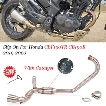 Za Honda CBF190TR CB190R 2019-2020 Moto Ispušni Promjene Escape Moto Čelik Prednji Prosječna Priključna Cijev S Katalizatorom 51 mm
