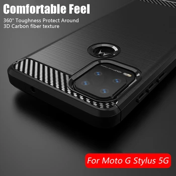 Za Motorola Moto G Stylus 5G Torbica šok-dokaz Branik Od Karbonskih Vlakana Mekana Silikonska TPU Tanka Torbica Za Telefon Moto G Stylus 5G