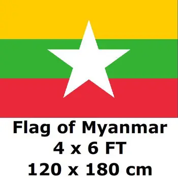 Zastava Mianmar 4X6 METARA 100 D Poliester Burma Bearman Burmanski Zastave I Transparente Nacionalna Zastava Banner Zemlje