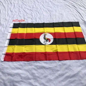 zwjflagshow Zastava Ugande 90*150 cm, poliester tkanina visi Zastava Ugande Za Ukras