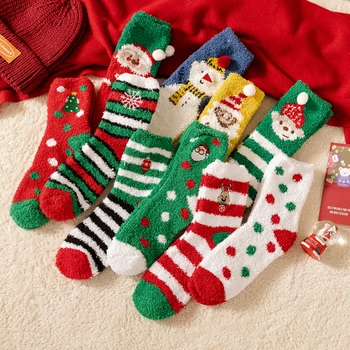 Ženske Čarape, Dnevne Zimske Božićne Čarape, Debele Čarape s Jeleni, Pamučne Crtani Tople Ženske Božićne Čarape, Poklon Čarape s Los DW061