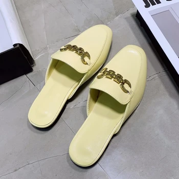 Ženske полуботинки Horsebit/zbirka 2022 godine, proljeće-ljeto cjelovite ženske cipele na ravne cipele, sandale Muller, mondeno cipele Zapatos